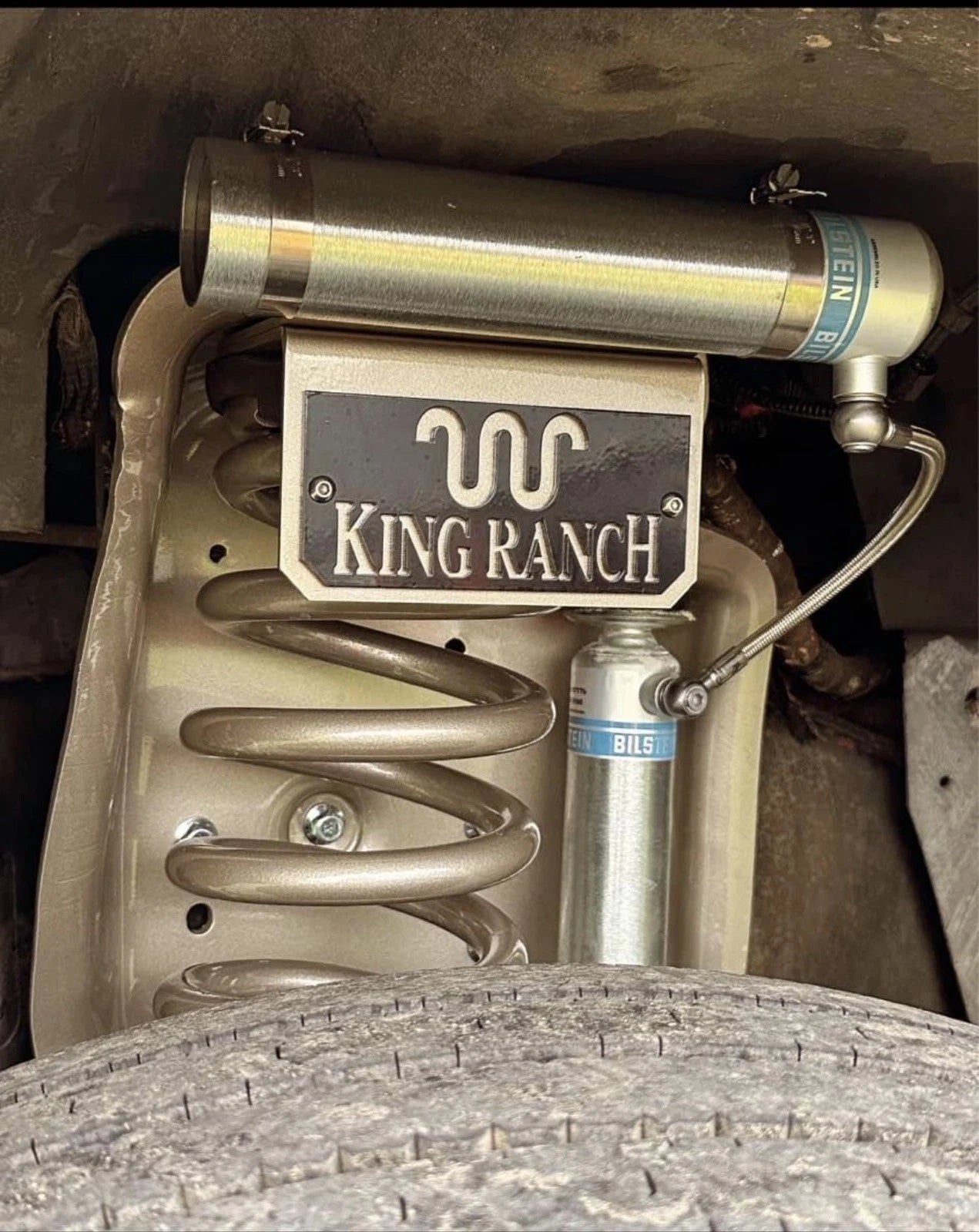 Coil Spring Show Plate For 2005-2026 Ford F-250/F350- "Custom Text ” (RAW STEEL)