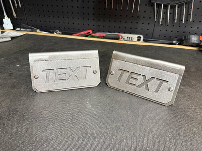 Coil Spring Show Plate For 2005-2026 Ford F-250/F350- "Custom Text ” (RAW STEEL)
