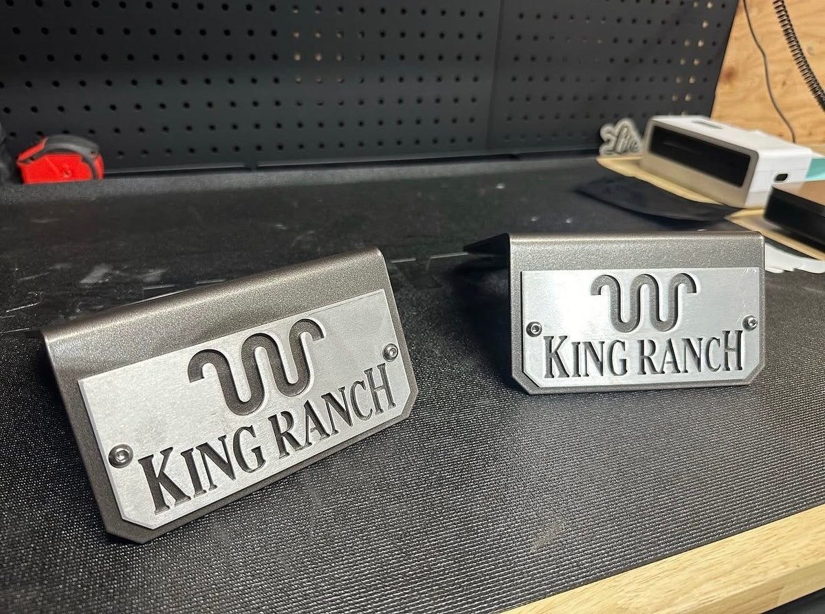 Coil Spring Show Plate For 2005-2026 Ford F-250/F350- "king ranch” (RAW STEEL)