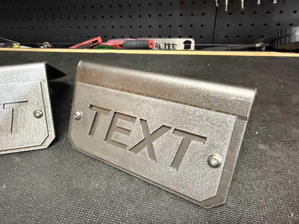 Coil Spring Show Plate For 2005-2026 Ford F-250/F350- "Custom Text ” (RAW STEEL)
