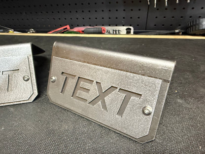 Coil Spring Show Plate For 2005-2026 Ford F-250/F350- "Custom Text ” (RAW STEEL)