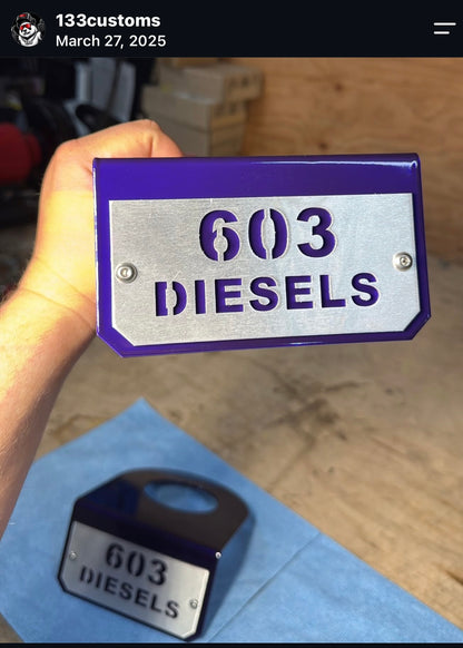 Coil Spring Show Plate For 2005-2026 Ford F-250/F350- "Custom Text ” (RAW STEEL)
